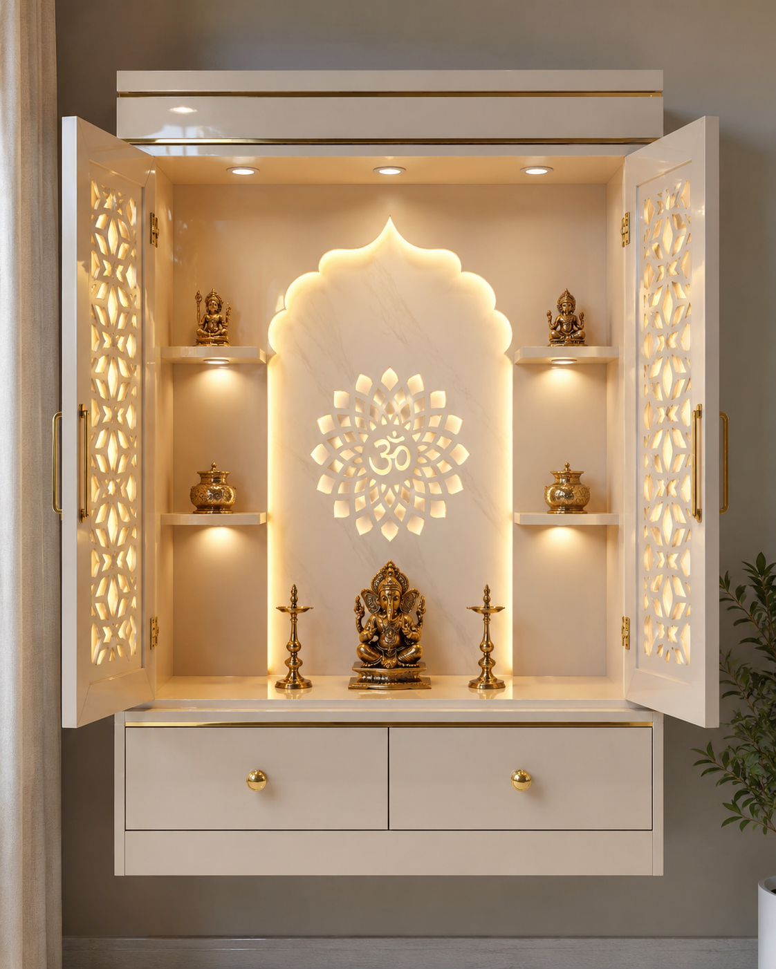 Harshith PVC Interiors - Latest update - Modular UPVC Pooja Cabinet Manufacturers Bangalore